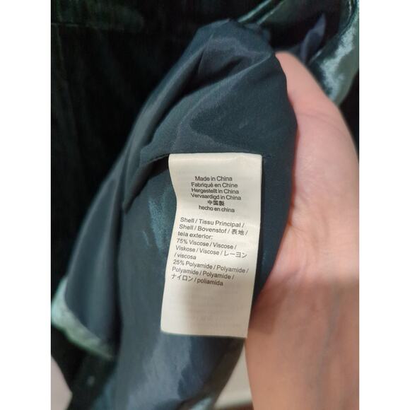 J Crew Puff Sleeve Green Velvet Dress NWT - Picture 4 of 5